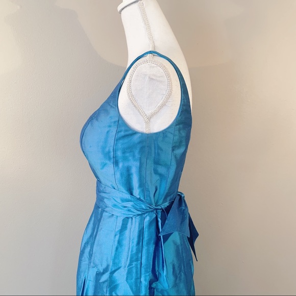 NWT Jenny Yoo 100% Silk Mist Blue Sleeveless formal B2B2308D dress - Picture 3 of 7